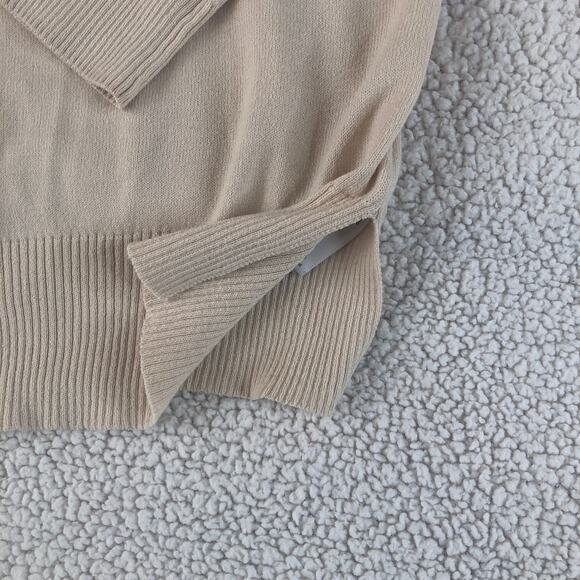 Colorblock cream salmon lightweight thin knit sweater small - Picture 3 of 5